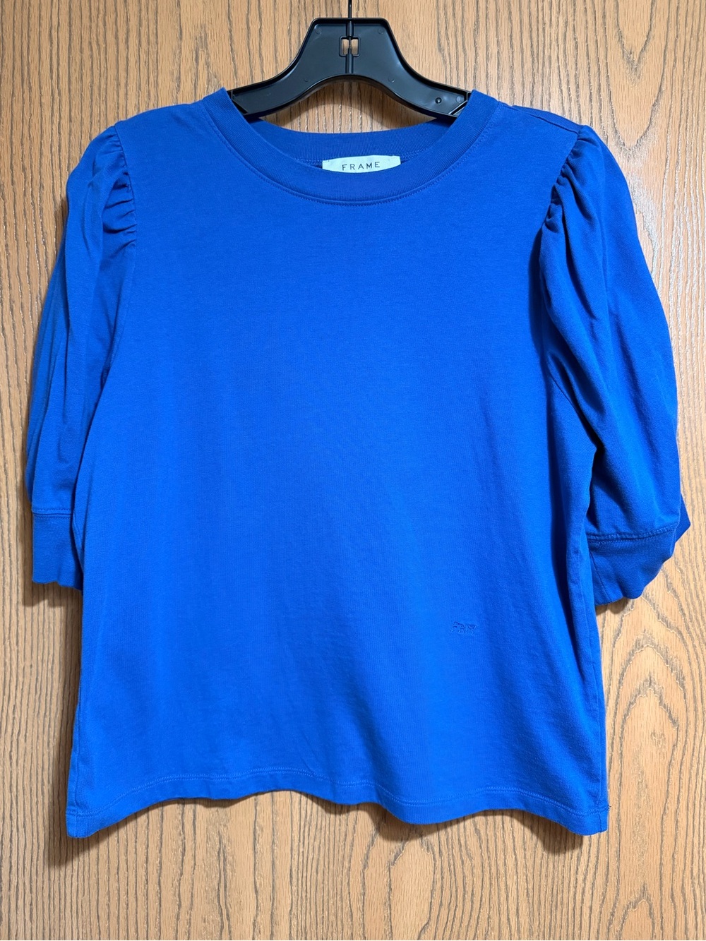 EUC Frame Frankie Tee in Cobalt Blue with Puff Sleeves